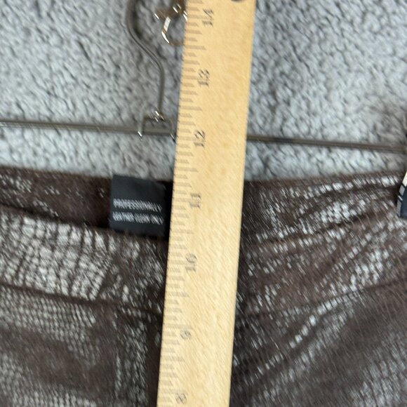 INC International Concepts Pants Women Size 6 Brown Flared 100% Leather Scales - Picture 10 of 12